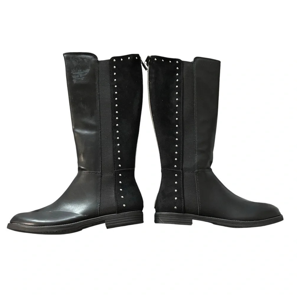 Madden Girl size 4 black tall boots with embellishments